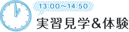 13:00～14:50 実習見学＆体験